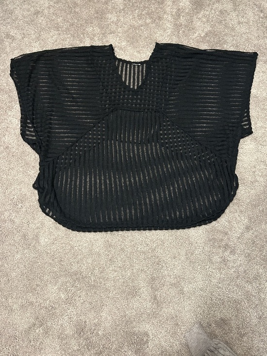 Other - Sheer Black Knit Boxy swim cover up one size